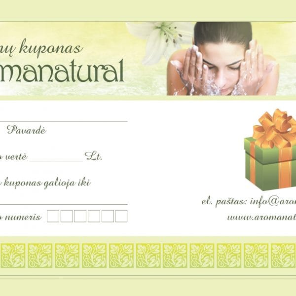 Aromanatural dovanų kuponas,virtualus