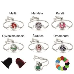 Aromaterapinė apyrankė su matiniais įdėklais